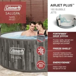 Bestway Coleman Napa AirJet Inflatable Hot Tub with EnergySense Cover