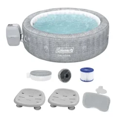 Bestway Coleman SaluSpa Sicily 180 AirJet Inflatable Hot Tub with Spa Seat & Headrest Gray