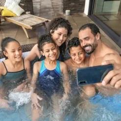 Bestway Coleman St Moritz AirJet Inflatable Hot Tub with EnergySense Cover & 2-Pack SaluSpa Non-Slip Spa Seat