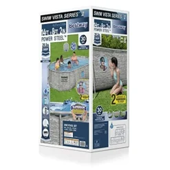 Bestway Oval Above Ground Pool Set with Filter Pump & Vacuum Cleaner