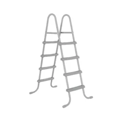 Bestway Power Steel Rectangular Metal Frame Swimming Pool Set Gray