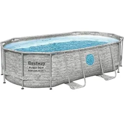Bestway Power Steel Swim Vista Series II Above Ground Swimming Pool Gray