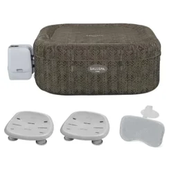 Bestway SaluSpa AirJet Inflatable Square Hot Tub 140 Jets Brown