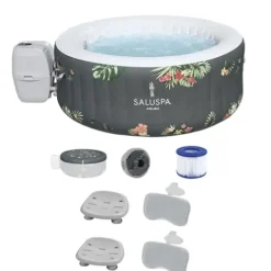 Bestway SaluSpa Aruba AirJet Inflatable Hot Tub Set Gray