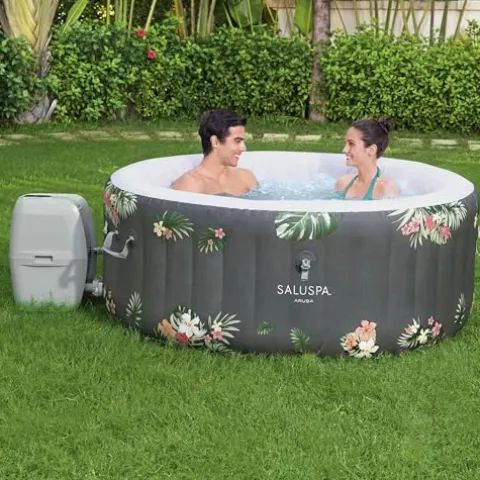 Bestway SaluSpa Aruba AirJet Inflatable Hot Tub Set Gray