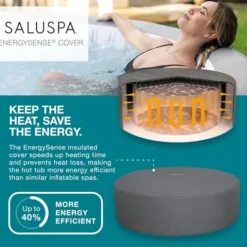 Bestway SaluSpa Grenada AirJet Inflatable Hot Tub with Non Slip Pool and Spa Seat Gray