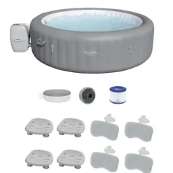 Bestway SaluSpa Grenada AirJet Inflatable Hot Tub Gray