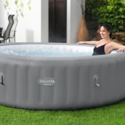 Bestway SaluSpa Grenada AirJet Inflatable Hot Tub 8 Pack Gray