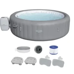Bestway SaluSpa Grenada AirJet Inflatable Hot Tub with Adjustable Seat & Pillow Set