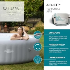 Bestway SaluSpa Grenada AirJet Inflatable Hot Tub Gray