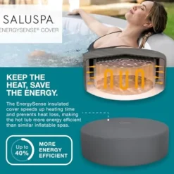 Bestway SaluSpa Grenada AirJet Inflatable Hot Tub 6-8 Person Grey