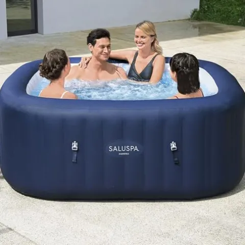 Bestway SaluSpa Hawaii AirJet Inflatable Hot Tub with EnergySense Cover Blue