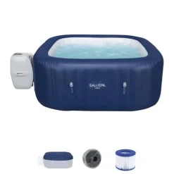Bestway SaluSpa Hawaii AirJet 4-6 Person Inflatable Hot Tub with EnergySense Cover Blue