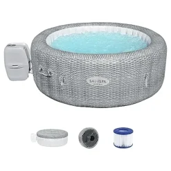 Bestway SaluSpa Honolulu AirJet Inflatable Hot Tub with 140 Jets & 6 Adjustable Seats Gray
