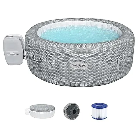 Bestway SaluSpa Honolulu AirJet Inflatable Hot Tub with 140 Jets & 6 Adjustable Seats Gray