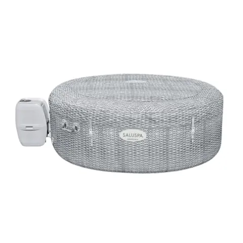 Bestway SaluSpa Honolulu AirJet Inflatable Hot Tub Gray Wicker Print