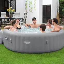 Bestway SaluSpa Santorini HydroJet Inflatable Hot Tub with EnergySense Cover