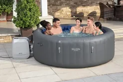 Bestway SaluSpa Santorini HydroJet 5 to 7 Inflatable Hot Tub Gray