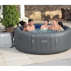 Bestway SaluSpa Santorini HydroJet 5 to 7 Inflatable Hot Tub Gray