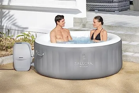 Bestway SaluSpa St. Lucia EnergySense AirJet Inflatable Hot Tub Spa 67″ x 26 Gray