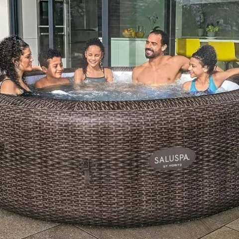 Bestway SaluSpa St Moritz Hot Tub with Chemical Floater and Pump Brown