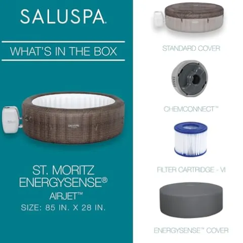 Bestway SaluSpa St Moritz AirJet Inflatable Hot Tub 5-7 Person Outdoor Spa