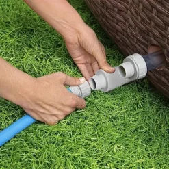 Bestway SaluSpa Sun Shade Canopy & St. Mortiz Inflatable Hot Tub Brown