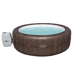 Bestway SaluSpa Sun Shade Canopy & St. Mortiz Inflatable Hot Tub Brown