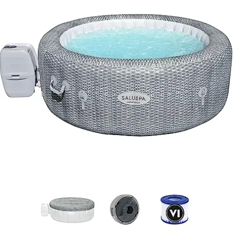 Bestway SaluSpa Sun Shade Canopy with Honolulu Inflatable Hot Tub Honolulu