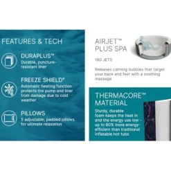 Bestway SaluSpa Toronto Smart AirJet Plus Hot Tub 7 Person Brown