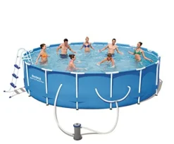 Bestway Steel Pro Above Ground Round Frame Pool Set 15ft x 42in Blue
