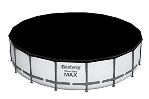 Bestway Steel Pro MAX 18′ x 48″ Round Metal Frame Above Ground Pool Set with Filter Pump, Ladder, and Cover