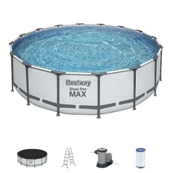 Bestway Steel Pro MAX 16ft Round Above Ground Pool Set Silver