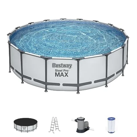 Bestway Steel Pro MAX 16ft Round Above Ground Pool Set Silver