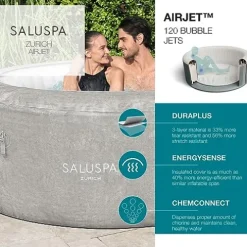 Bestway Zurich SaluSpa Inflatable Hot Tub Gray