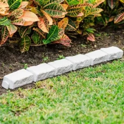 Beuta DIY No Dig Faux Stone Landscape Edging with Anchoring Spikes 48″ L x 4″ W x 2.25″ H Sandstone