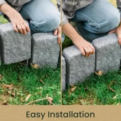 Beuta Sandstone BlockXL Garden Edging – 9.5 Inches Tall, Easy Install 40pk, Sandstone