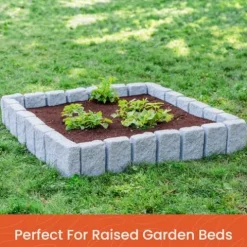 Beuta Sandstone BlockXL Garden Edging – 9.5 Inches Tall, Easy Install 40pk, Sandstone