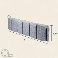 Beuta Sandstone BlockXL Garden Edging – 9.5 Inches Tall, Easy Install 40pk, Sandstone
