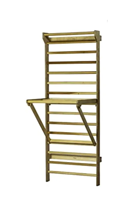 Beyond Balance Personal Training Tower: Fitness Stall Bars with Adjustable Pull-Up Dip Bar Attachment (1.5″ Round, Poplar Rungs)