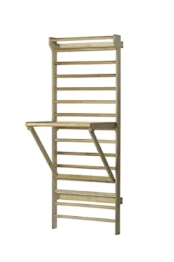 Beyond Balance Stall Bar Training Tower with Adjustable Pull-Up Dip Bar Attachment – Beech Rungs