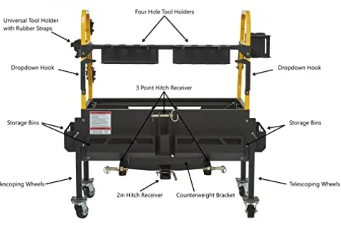 Bigtoolrack Mobile Work Station Counter-Weight and Storage Attachment Orange