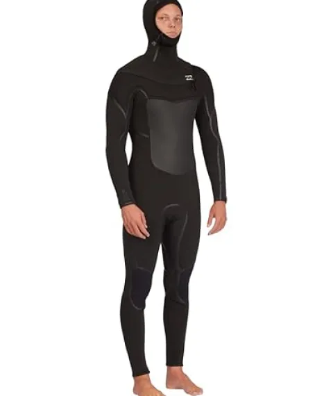 Billabong Mens 5/4mm Absolute Plus Chest Zip Hooded Fullsuit Wetsuits Black 23