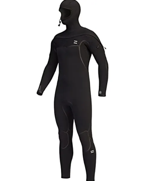 Billabong Mens 5/4mm Furnace Hooded Chest Zip Full Wetsuit Black XX-Large