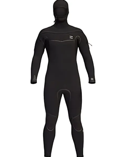 Billabong Mens 5/4mm Furnace Hooded Chest Zip Full Wetsuit Black XX-Large