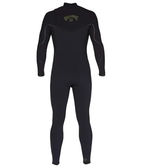 Billabong Mens 3/2mm Furnace Comp Chest Zip Fullsuit Wetsuits Black 23