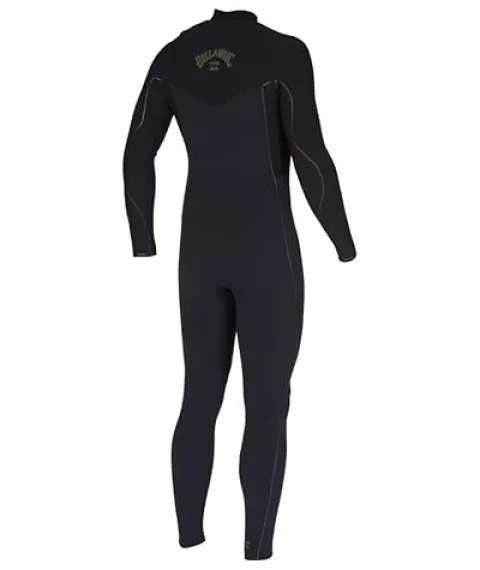 Billabong Mens 3/2mm Furnace Comp Chest Zip Fullsuit Wetsuits Black 23