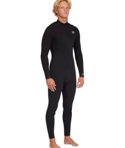 Billabong Mens 3/2mm Furnace Natural Zipperless Fullsuit Wetsuits Black X-Large