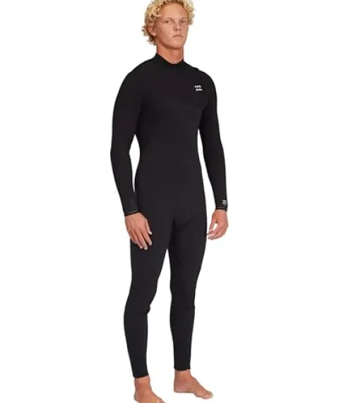 Billabong Mens 3/2mm Furnace Natural Zipperless Fullsuit Wetsuits Black X-Large