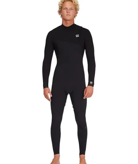 Billabong Mens 3/2mm Furnace Natural Zipperless Fullsuit Wetsuits Black X-Large